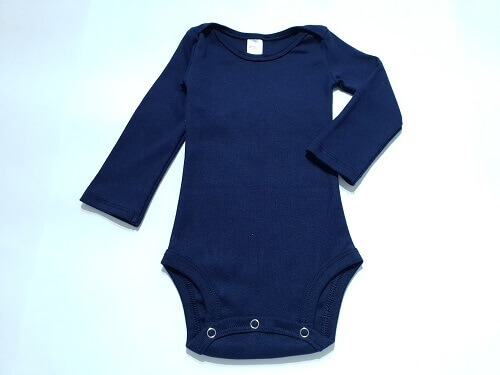 Body infantil azul marinho manga longa